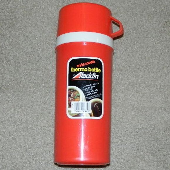 Vintage ALADDIN Picnic Set Red Plaid Thermos Lunch Box - Picture 12 of 14